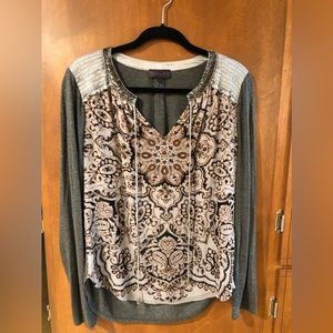 Hale Bob Velvet Burnout intricately beaded top with gorgeous detail - size M